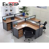 High quality L shape office workstation for 6 people